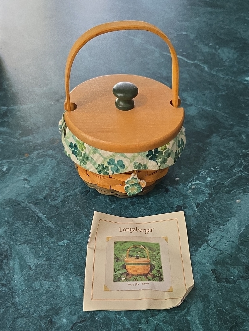 2001 Longaberger Lucky You Basket With Liner And Plastic And Hang Tag. New.